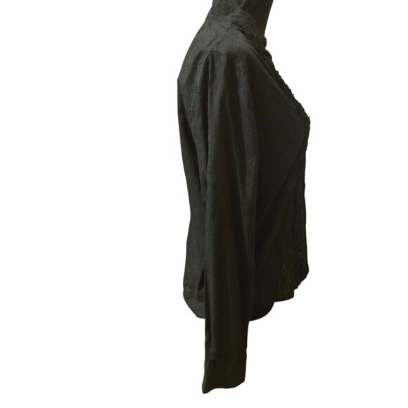 ALC At Last Classics M Lightweight Ruffled Black Top Ruffled Fairy Grunge - Picture 4 of 9